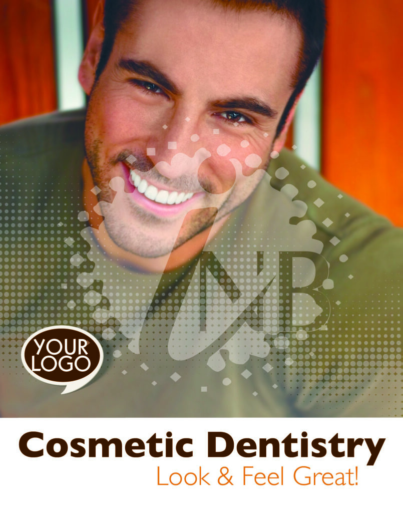 Smiling man on Dental cosmetic dentistry poster 