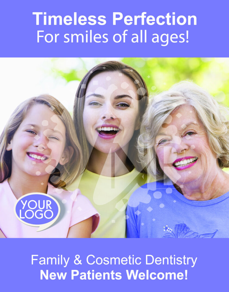 smiling women on dental poster