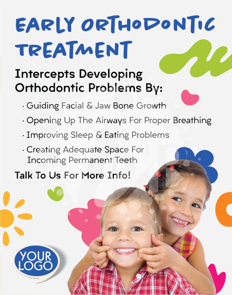 Smiling Kids on Early Orthodontic Dental Poster 